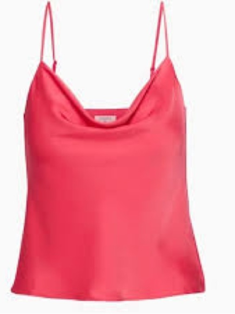 Babaton Cowl Neck Satin Cami Tank Top - Coral Pink